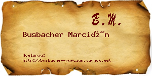 Busbacher Marcián névjegykártya
